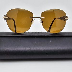 Gold & Wood Donna 01.03 Gold Maple Rimless Sunglasses FRAME ONLY w/ Case 56mm